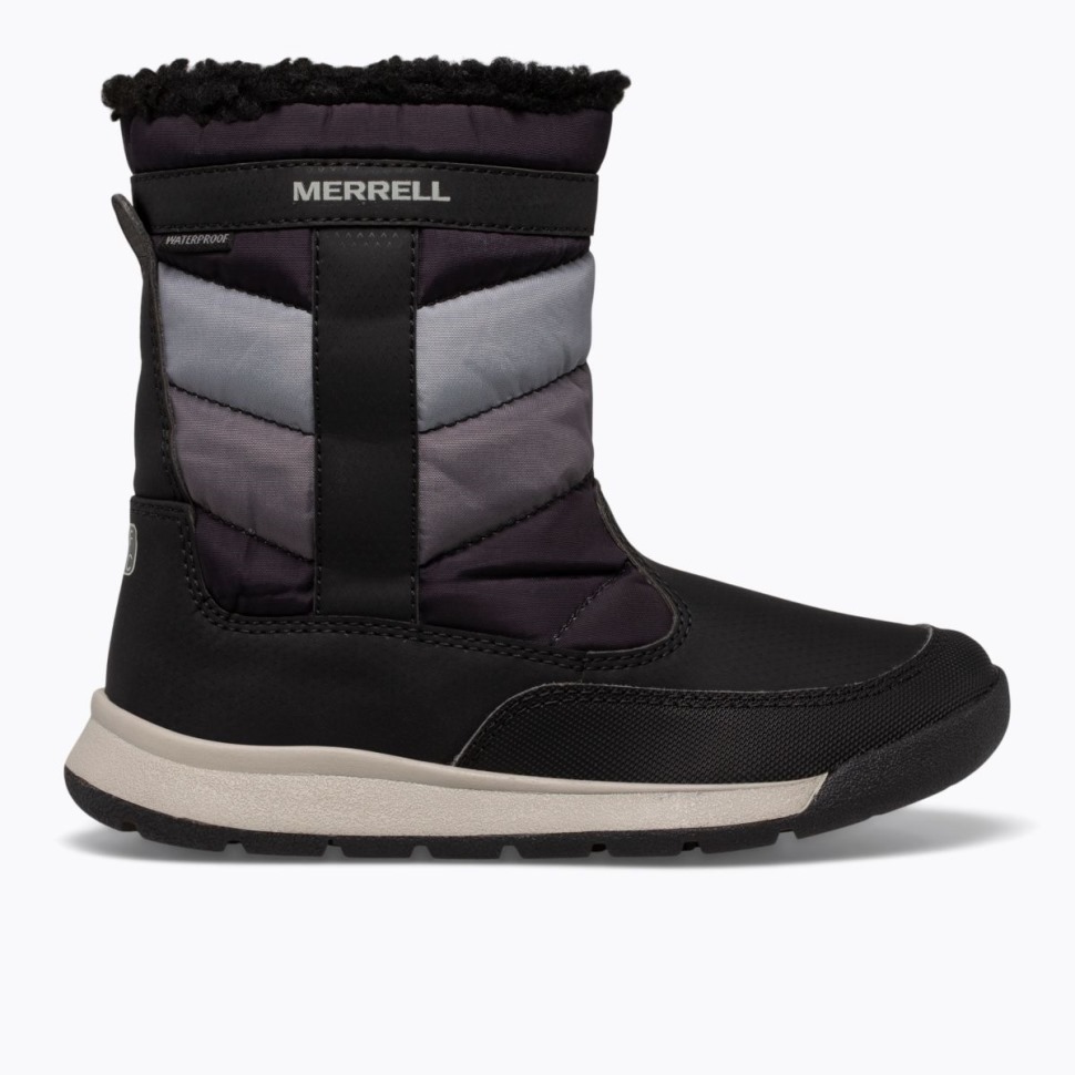 Veľká Detská Alpine Puffer Nepremokavá Topánka Merrell Black Grey