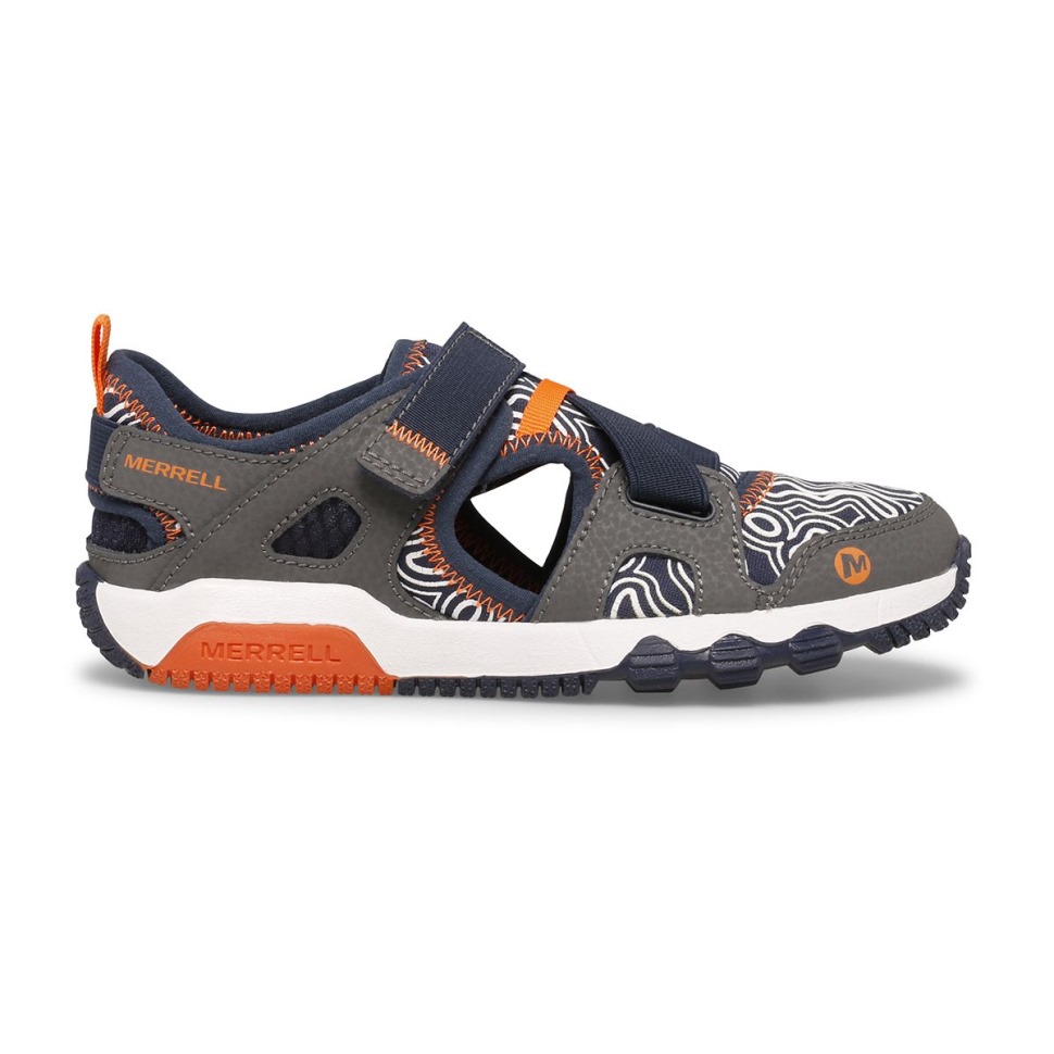 Merrell Grey Námornícka Sandálka Pre Malé Deti Hydro Free Roam Chroma Monarcha